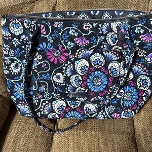 Vera Bradley Black and Blue Floral Tote